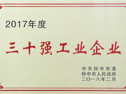 mg不朽情缘集团提升2017年度扬中市“三十强”前五位